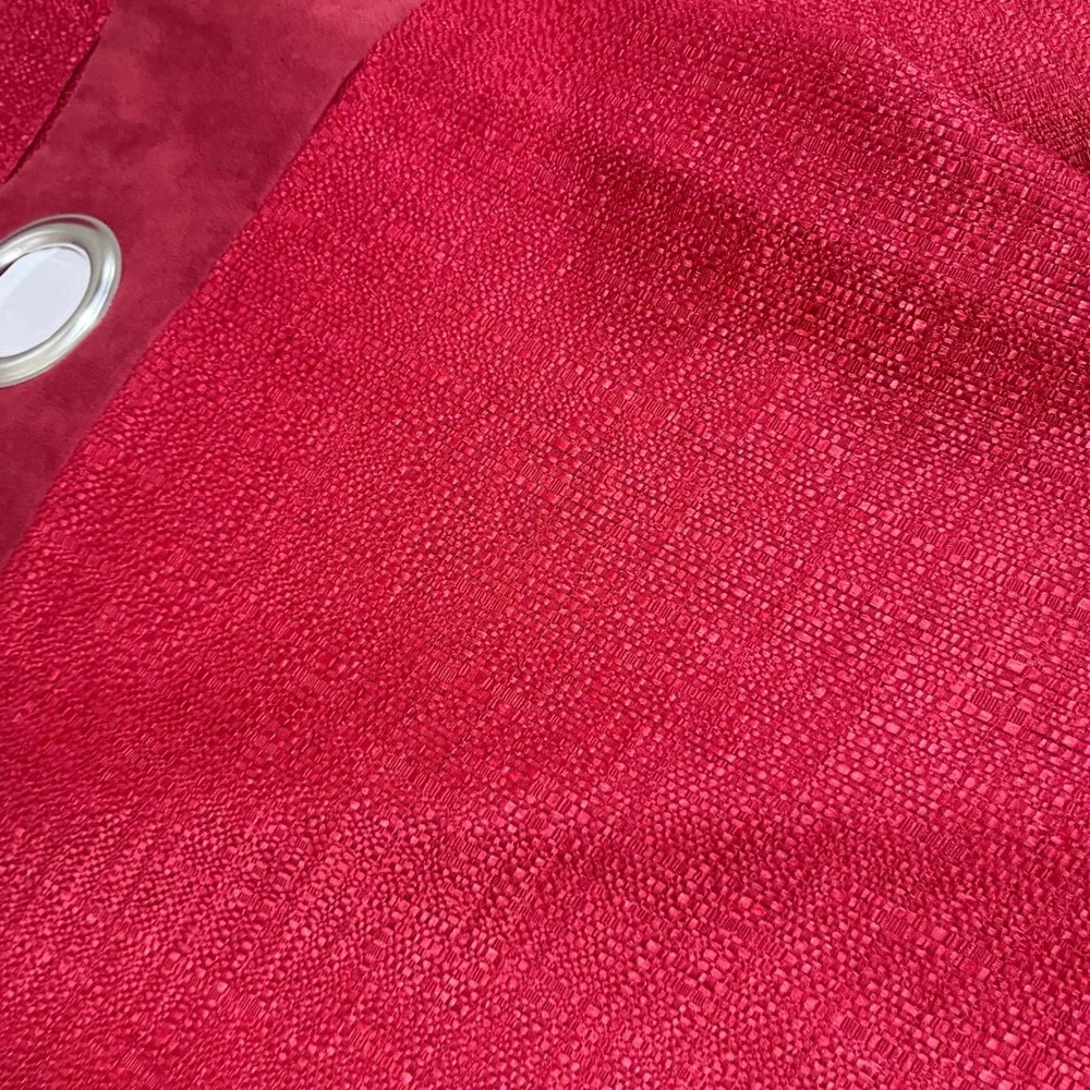 Pier 1 Imports Ciudad Garnet Red Grommet Curtain Panels‎ 54x84 Set of 2 Vtg